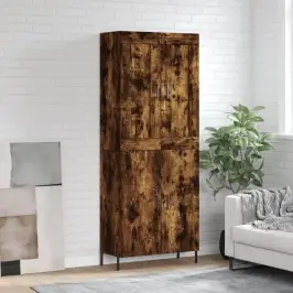 Kõrge Kapp, Suitsutatud Tamm, 69,5 X 34 X 180 cm Tehispuit
