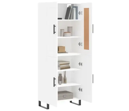 Kõrge Kapp, Valge, 69,5 X 34 X 180 cm Tehispuit