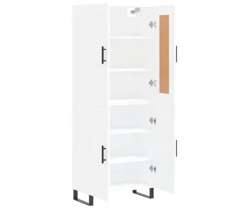 Kõrge Kapp, Valge, 69,5 X 34 X 180 cm Tehispuit