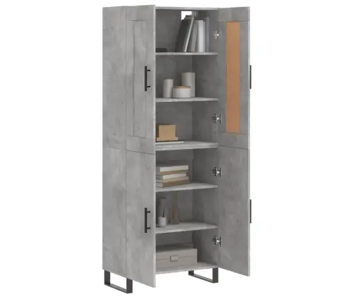 Komoda, Betono Pilkos Spalvos, 69,5X34X180cm Apdirbta Mediena