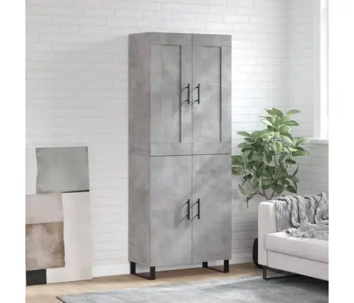 Komoda, Betono Pilkos Spalvos, 69,5X34X180cm Apdirbta Mediena