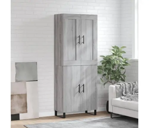 Augstais Skapis, Pelēks, 69,5X34X180 Cm, Inženierijas Koks Vidaxl