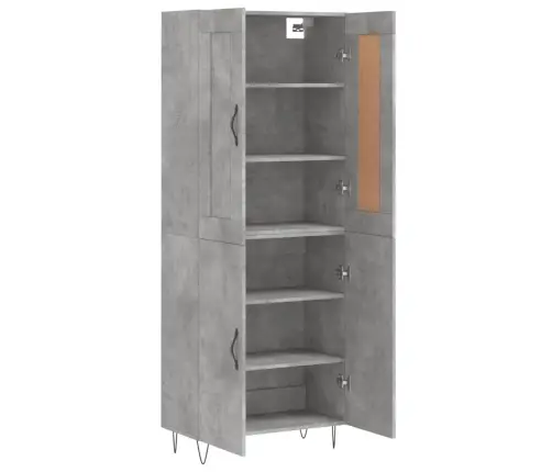 Komoda, Betono Pilkos Spalvos, 69,5X34X180cm Apdirbta Mediena
