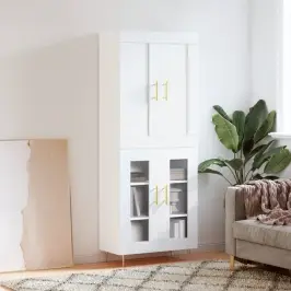 Komoda, Baltos Spalvos, 69,5X34X180cm Apdirbta Mediena