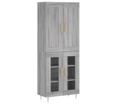 Augstais Skapis, Pelēks, 69,5X34X180 Cm, Inženierijas Koks Vidaxl