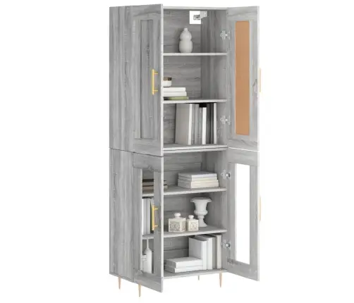 Augstais Skapis, Pelēks, 69,5X34X180 Cm, Inženierijas Koks Vidaxl
