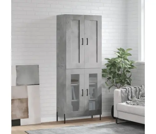 Augstais Skapis, Pelēks, 69,5X34X180 Cm, Inženierijas Koks Vidaxl