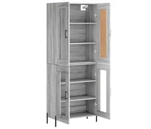 Augstais Skapis, Pelēks, 69,5X34X180 Cm, Inženierijas Koks Vidaxl