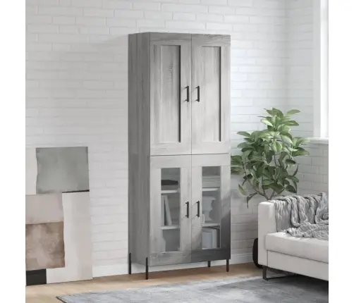 Augstais Skapis, Pelēks, 69,5X34X180 Cm, Inženierijas Koks Vidaxl