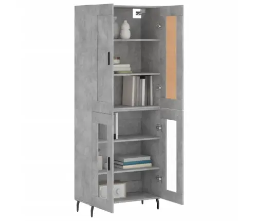 Augstais Skapis, Pelēks, 69,5X34X180 Cm, Inženierijas Koks Vidaxl