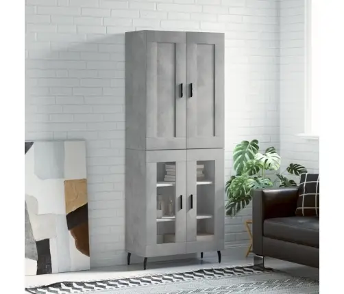 Augstais Skapis, Pelēks, 69,5X34X180 Cm, Inženierijas Koks Vidaxl