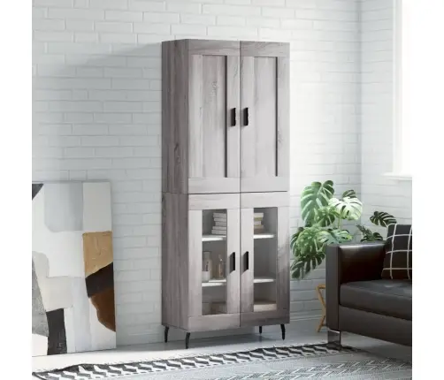 Komoda, Pilkos Ąžuolo Spalvos, 69,5X34X180cm Apdirbta Mediena