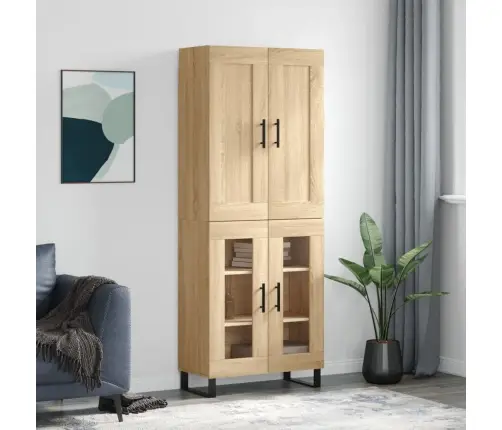 Augstais Skapis, Ozolkoka, 69,5X34X180 Cm, Inženierijas Koks Vidaxl