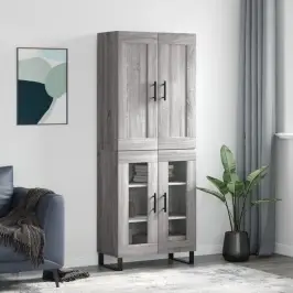 Augstais Skapis, Pelēks, 69,5X34X180 Cm, Inženierijas Koks Vidaxl