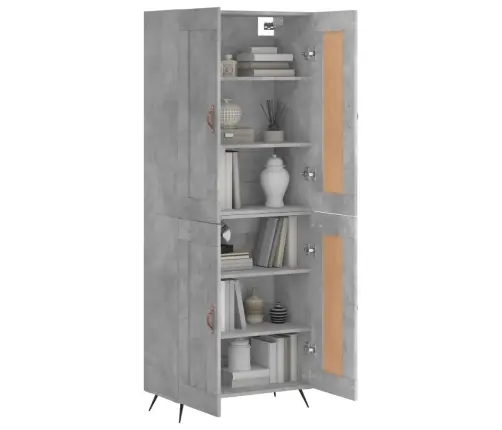 Komoda, Betono Pilkos Spalvos, 69,5X34X180cm Apdirbta Mediena