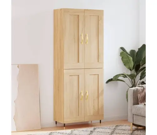 Kõrge Kapp, Sonoma Tamm, 69,5 X 34 X 180 cm Tehispuit