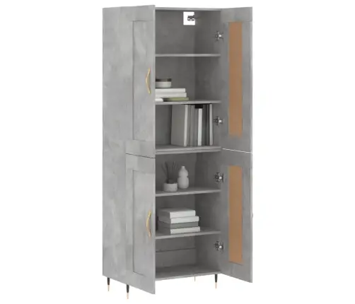 Augstais Skapis, Pelēks, 69,5X34X180 Cm, Inženierijas Koks Vidaxl