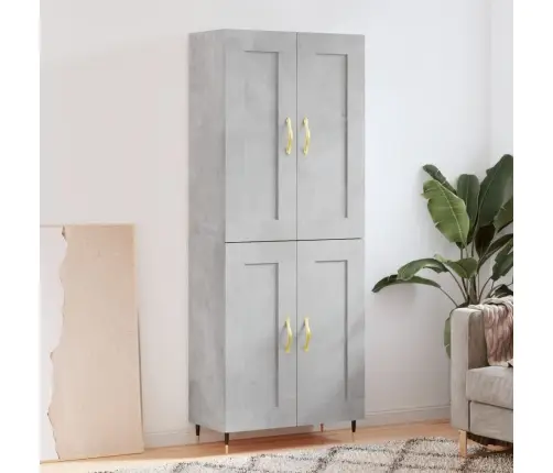 Augstais Skapis, Pelēks, 69,5X34X180 Cm, Inženierijas Koks Vidaxl