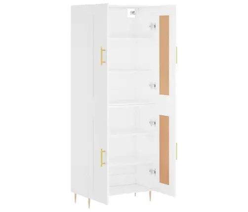 Kõrge Kapp, Valge, 69,5 X 34 X 180 cm Tehispuit