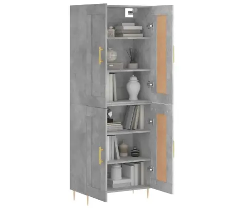 Augstais Skapis, Pelēks, 69,5X34X180 Cm, Inženierijas Koks Vidaxl