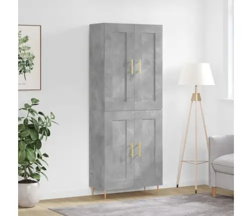 Augstais Skapis, Pelēks, 69,5X34X180 Cm, Inženierijas Koks Vidaxl