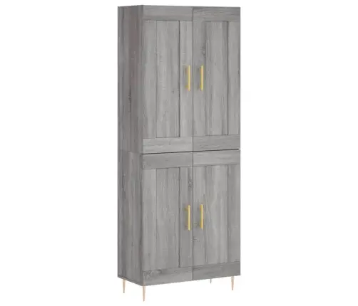 Augstais Skapis, Pelēks, 69,5X34X180 Cm, Inženierijas Koks Vidaxl