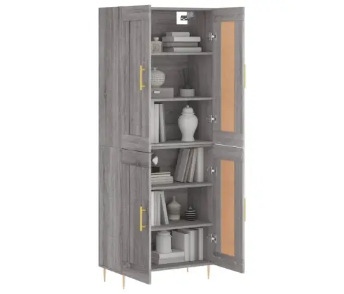 Augstais Skapis, Pelēks, 69,5X34X180 Cm, Inženierijas Koks Vidaxl