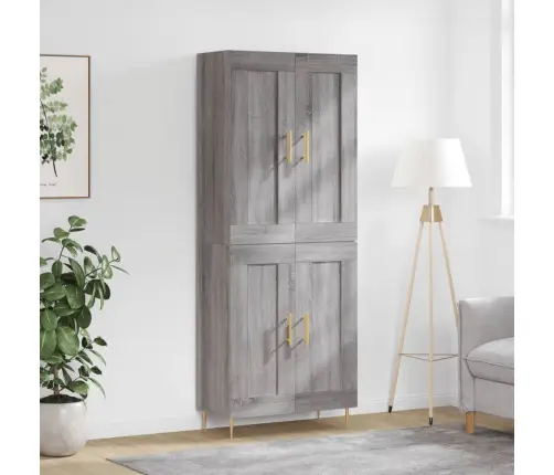 Augstais Skapis, Pelēks, 69,5X34X180 Cm, Inženierijas Koks Vidaxl