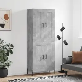 Augstais Skapis, Pelēks, 69,5X34X180 Cm, Inženierijas Koks Vidaxl