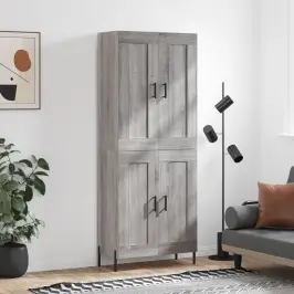 Augstais Skapis, Pelēks, 69,5X34X180 Cm, Inženierijas Koks Vidaxl