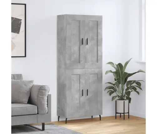 Komoda, Betono Pilkos Spalvos, 69,5X34X180cm Apdirbta Mediena