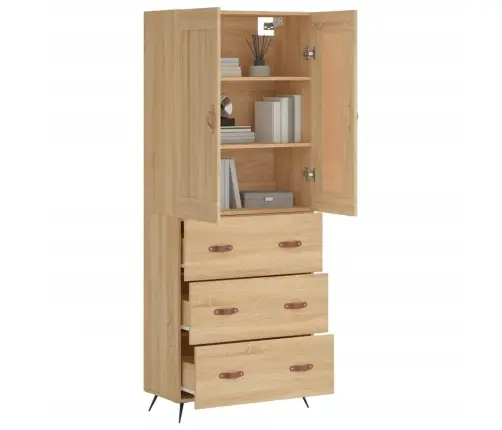 Augstais Skapis, Ozolkoka, 69,5X34X180 Cm, Inženierijas Koks Vidaxl