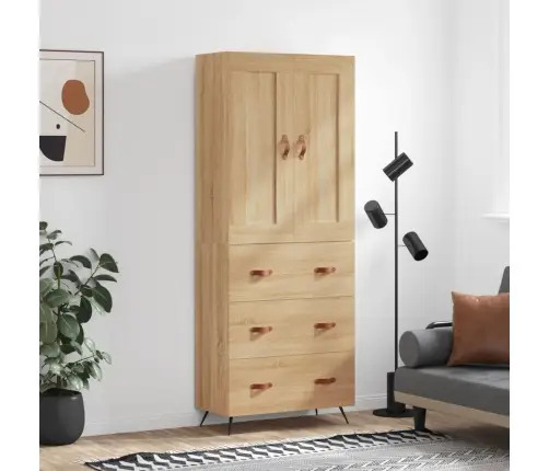 Augstais Skapis, Ozolkoka, 69,5X34X180 Cm, Inženierijas Koks Vidaxl