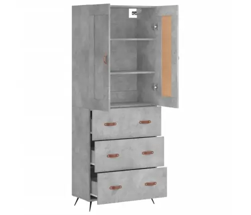 Augstais Skapis, Pelēks, 69,5X34X180 Cm, Inženierijas Koks Vidaxl