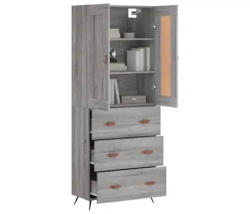 Kõrge Kapp, Hall Sonoma Tamm, 69,5 X 34 X 180 cm Tehispuit