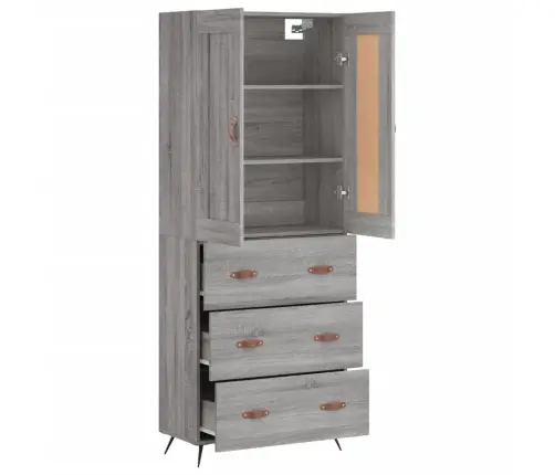 Kõrge Kapp, Hall Sonoma Tamm, 69,5 X 34 X 180 cm Tehispuit