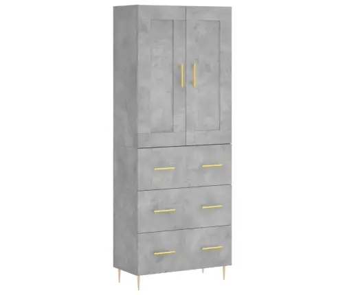 Komoda, Betono Pilkos Spalvos, 69,5X34X180cm Apdirbta Mediena