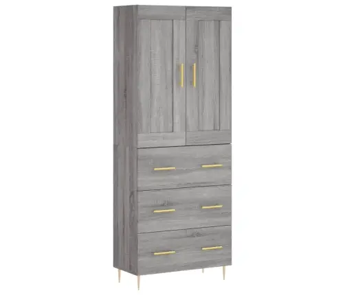 Augstais Skapis, Pelēks, 69,5X34X180 Cm, Inženierijas Koks Vidaxl