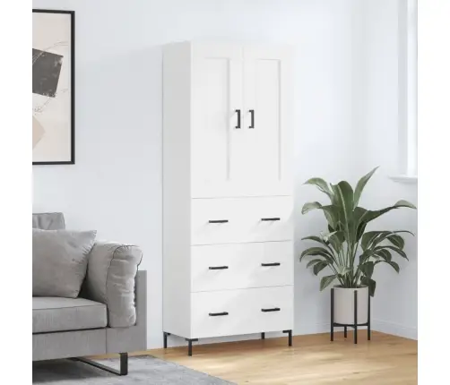 Kõrge Kapp, Valge, 69,5 X 34 X 180 cm Tehispuit