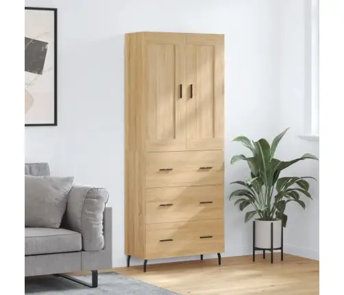 Augstais Skapis, Ozolkoka, 69,5X34X180 Cm, Inženierijas Koks Vidaxl