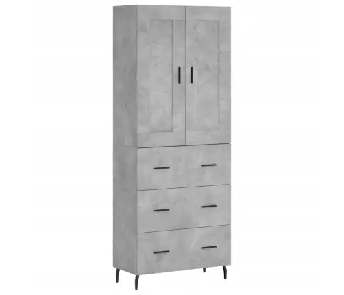 Augstais Skapis, Pelēks, 69,5X34X180 Cm, Inženierijas Koks Vidaxl