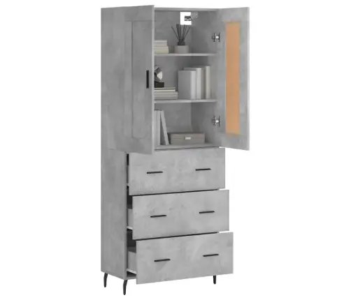 Augstais Skapis, Pelēks, 69,5X34X180 Cm, Inženierijas Koks Vidaxl