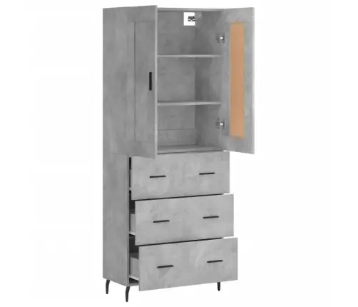 Augstais Skapis, Pelēks, 69,5X34X180 Cm, Inženierijas Koks Vidaxl