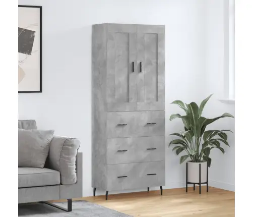 Augstais Skapis, Pelēks, 69,5X34X180 Cm, Inženierijas Koks Vidaxl