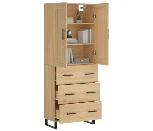 Komoda, Sonoma Ąžuolo Spalvos, 69,5X34X180cm Apdirbta Mediena