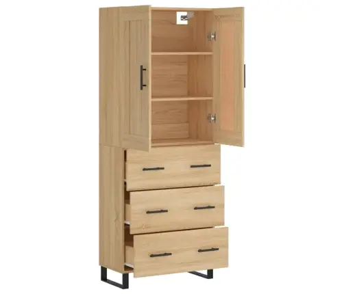 Komoda, Sonoma Ąžuolo Spalvos, 69,5X34X180cm Apdirbta Mediena