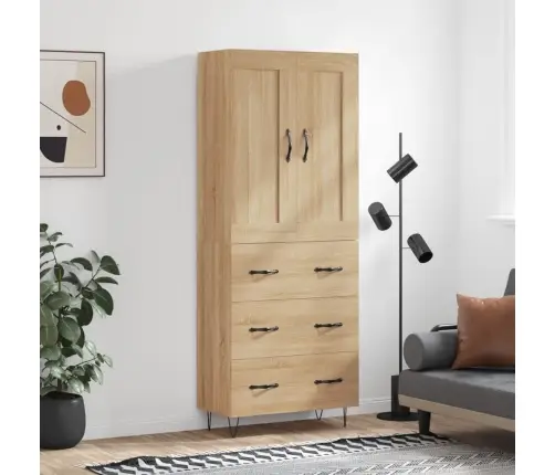 Komoda, Sonoma Ąžuolo Spalvos, 69,5X34X180cm Apdirbta Mediena