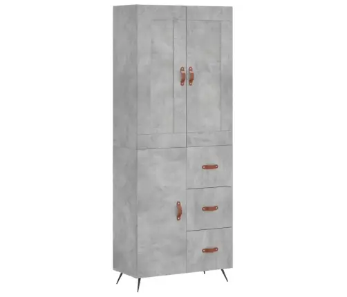 Augstais Skapis, Pelēks, 69,5X34X180 Cm, Inženierijas Koks Vidaxl