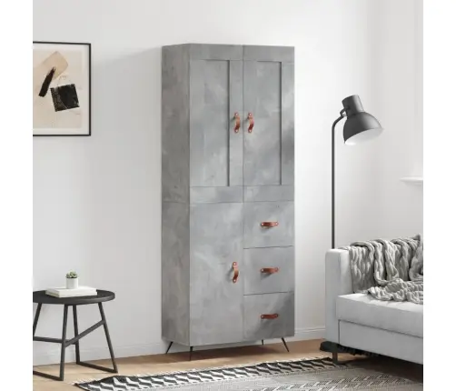 Augstais Skapis, Pelēks, 69,5X34X180 Cm, Inženierijas Koks Vidaxl