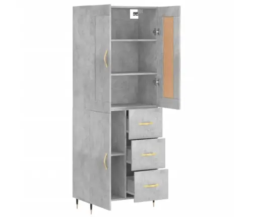 Kõrge Kapp, Betoonhall, 69,5 X 34 X 180 cmTehispuit